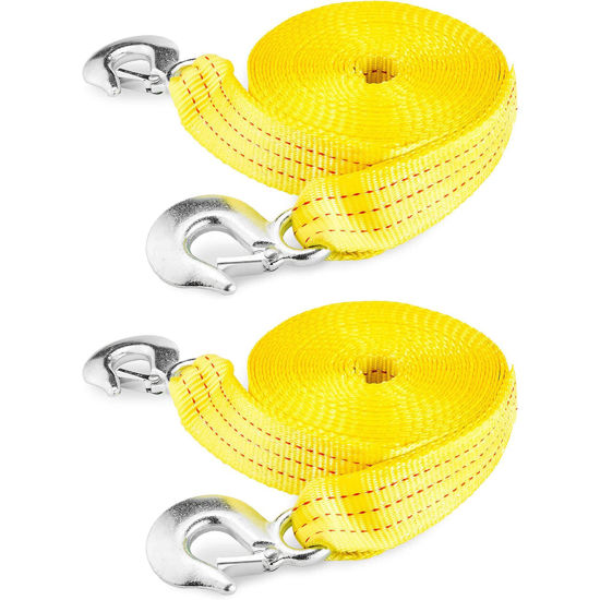 Picture of NEIKO 51008A Heavy Duty Tow Strap with Hooks 2 Pack, 2” x 30’, 10,000 LB Capacity, Tow Rope for Vehicles, Cars, Trucks, ATV Tow Strap