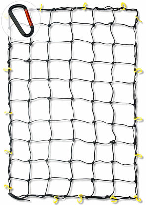 Picture of NEIKO 50971A 4'x6' Super Duty Small Cargo Net¸ Bungee Cargo Net, 16 Pcs Detachable hooks, 4 Carabiners, Small 4"x4" Mesh Protects Small Items, Cargo Net For SUV, ATV/UTV, RV, Pickup Truck Bed, Trailer