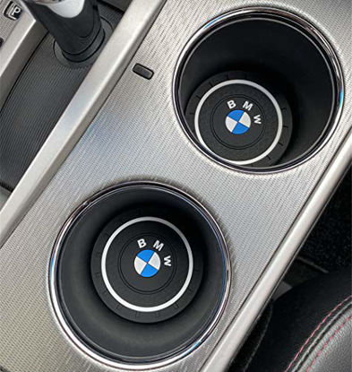 Picture of Fujun Upgraded 2 Pcs 2.75 inch Car Interior Accessories Anti Slip Cup Holder Insert Coaster, Cup Mat for BMW
