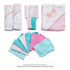 Picture of Spasilk Bath Hooded Towels & Washcloths Set for Babies, 23-Piece Gift Set, White Butterfly