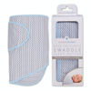 Picture of Miracle Blanket Swaddle Wrap - Boy, Girl, or Neutral Receiving Baby Blanket - Soft, Wearable Sleep Sack Essential for Newborns and Infants (Blue & Gray Chevron)