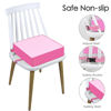 Picture of Toddler Booster Seat Dining, Washable 2 Straps Safety Buckle Kids Booster Seat for Dining Table, Portable Travel Increasing Cushion (Pink-PU)