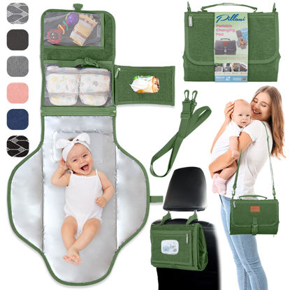 Picture of Portable Changing Pad for Baby, Travel Diaper Changing Pad for Newborn, Large Waterproof Baby Changing Mat, Foldable & Detachable Diaper Changing Station with Baby Wipes Pockets, Baby Stuff by Pillani