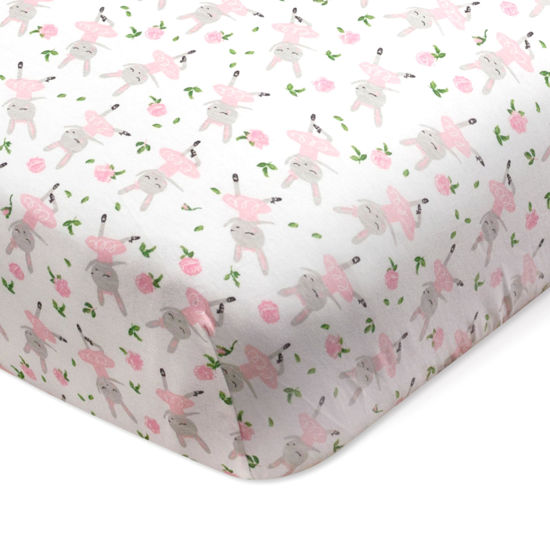 Picture of HonestBaby Fitted Crib Sheets Fits Standard Mattress Bassinet, Mini Prints 100% Organic Cotton Baby Boys, Girls, Unisex, Tutu Cute, One Size