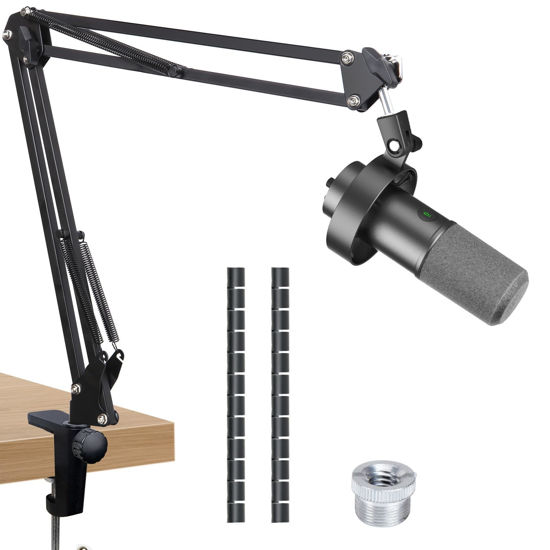Picture of SUNMON Fifine K688 Boom Arm, Mic Stand Boom Arm Compatible with Fifine K688, Fifine Mic Boom Arm with 3/8" to 5/8" Screw Adapter Clip, Fifine K688 Microphone Stand with Cable Sleeve