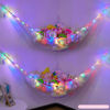Picture of Basumee Stuffed Animals Net or Hammock with LED Light Hanging Toy Net Hammock for Stuffed Animals Storage Stuff Animals Hammocks for Nursery Kids Room with Remote Control, 8 Kinds of Lights(Pack of 2)
