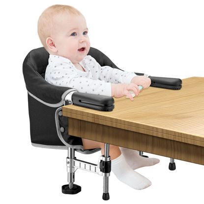 Picture of Hook on Chair, Portable Clip on High Chair Use at Most Tables, Table Attached high Chair with Carry Bag, Fast Table Chair Travel Feeding Seat for Baby & Toddlers (Black)