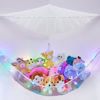 Picture of Basumee Stuffed Animals Net or Hammock with LED Light Hanging Toy Net Hammock for Stuffed Animals Storage Stuff Animals Hammocks for Nursery Kids Room with Remote Control, 8 Kinds of Lights(Pack of 1)