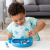 Picture of Bumkins Toddler Utensils, Kids Size Fork and Spoon Set, Silicone and Stainless-Steel Training Silverware, Angled Forks / Sporks for Self-Feeding, Children Hold Learning to Eat, 18 Mos Up, Dark Blue