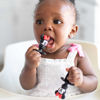 Picture of Bumkins Disney Baby Utensils Set, Chewtensils Silicone Spoons for Dipping, Self-Feeding, Baby Led Weaning, Trainer Learning, First Stage Eating, Soft Fork and Spoon, Babies 6 Months, Minnie Mouse
