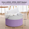Picture of MEGASKET Large Purple Rope Storage Basket, 22x14 Inches Wicker Woven Baskets for Storage, Baby Laundry Basket, Blanket Toy Bin Organizer, Living Room Decor, Towel Basket, Big Basket for Gifts Empty