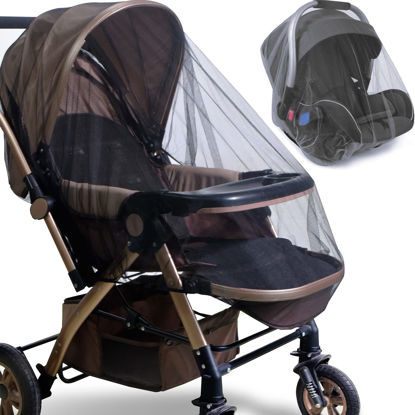 Picture of Mosquito Net for Stroller (2 Pack) - Durable Baby Stroller Mosquito Net - Perfect Bug Net for Strollers, Bassinets, Cradles, Playards, Pack N Plays and Portable Mini Crib (Black) … …