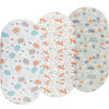 Picture of Bassinet Sheets 3 Pack for Baby Boy, Soft Stretchy Universal Fitted Sheet Set for Oval Rectangle Hourglass Bassinet Mattress, Forest Fox Elephant Printing