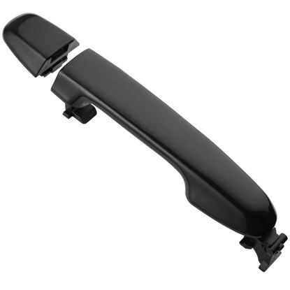 Picture of Exterior Door Handle Compatible with Toyota Camry 2012 2013 2014 2015 2016 2017, for Front Right Passenger Side, Smooth Black