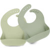 Picture of KeaBabies 2-Pack Silicone Bibs For Babies, Silicone Baby Bibs for Eating, Food-Grade Pure Silicone Bib, Toddler Bibs, Waterproof Bibs, Feeding Bibs, Silicon Bibs for Toddlers, Boys, Girls (Sage)