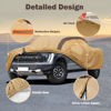 Picture of FSGRICH Car Cover Waterproof All Weather Compatible with Ford F150, Outdoor Anti-UV Sun Rain Protection Full Exterior Cover (Camel with Brown)