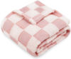 Picture of HOMRITAR Baby Blanket for Girls 3D Checkered Fleece Fluffy Fuzzy Checkerboard Grid Warmer Shaggy Soft Cozy Fuzzy Bed Blanket for Toddler, Newborn or Infant Pink 30 x 40 Inch