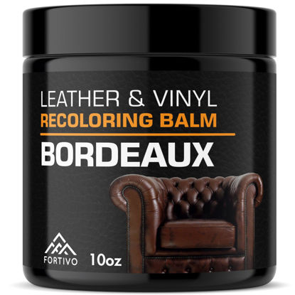 Picture of FORTIVO Leather Recoloring Balm, Leather Color Restorer, Leather Restorer for Couches, Leather Scratch Remover, Leather Scratch Repair, Leather Balm, Leather Restorer for Couches and Car Seats 10 oz