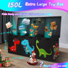 Picture of Mabahoo Extra Large Toy Box, Collapsible Sturdy Storage Organizer with Lids, Dinosaur Toybox for Boys Girls, 40"x16"x16" Kids Toy Chest Bin Baskets for Living Room, Playroom, Bedroom, Nursery, Black