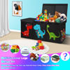 Picture of Mabahoo Extra Large Toy Box, Collapsible Sturdy Storage Organizer with Lids, Dinosaur Toybox for Boys Girls, 40"x16"x16" Kids Toy Chest Bin Baskets for Living Room, Playroom, Bedroom, Nursery, Black
