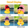 Picture of wonuu Car Rubber Duck, Yellow Duck Decoration Dashboard with Sun Hat Necklace Sunglasses for Car Dashboard Decorations, D-Duck-Queen Crown-Big Pearl
