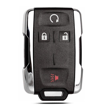 Picture of Key Fob Shell Case Replacement Fits for Chevy Silverado Colorado GMC Canyon Sierra 2014 2015 2016 2017 2018 2019 2020 2021 Keyless Entry Remote Control 4 Button Pad Outer Cover M3N-32337100