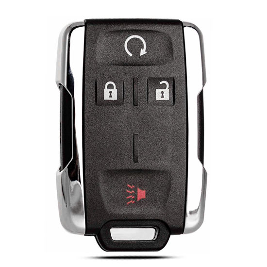 Picture of Key Fob Shell Case Replacement Fits for Chevy Silverado Colorado GMC Canyon Sierra 2014 2015 2016 2017 2018 2019 2020 2021 Keyless Entry Remote Control 4 Button Pad Outer Cover M3N-32337100