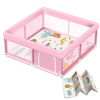 Picture of Pink Baby Playpen with Mat, 50x50 Inch Playpen with Mat Waterproof for Babies and Toddlers Play Pen for Girls Pink Playards Safety Gate Fence Active Center Indoor