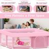 Picture of Pink Baby Playpen with Mat, 50x50 Inch Playpen with Mat Waterproof for Babies and Toddlers Play Pen for Girls Pink Playards Safety Gate Fence Active Center Indoor