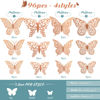 Picture of 3D Gold Butterfly Wall Decor 3 Sizes 3 Styles Butterfly Party Decorations Cake Decorations Removable Stickers Wall Decor Room Mural Metallic Kids (Rose Gold, 96Pcs)