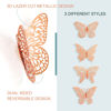 Picture of 3D Gold Butterfly Wall Decor 3 Sizes 3 Styles Butterfly Party Decorations Cake Decorations Removable Stickers Wall Decor Room Mural Metallic Kids (Rose Gold, 96Pcs)