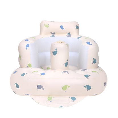 Picture of AirSwim Inflatable Baby Chair, Baby Inflatable Seat for Babies 3 Months and Up Summer Inflatable Baby Seat for Sitting Up, Blow Up Baby Floor Seat with Built in Air Pump, Whale