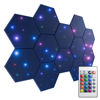 Picture of ZenSonic 12 Pack Self-adhesive Sound Proof Foam Panels for Walls 12" X 10" X 0.4" - Hexagon Acoustic Panels with Fiber Optic Starlight, Stylish Soundproof Wall Panels Absorb Noise and Wall Decor Blue