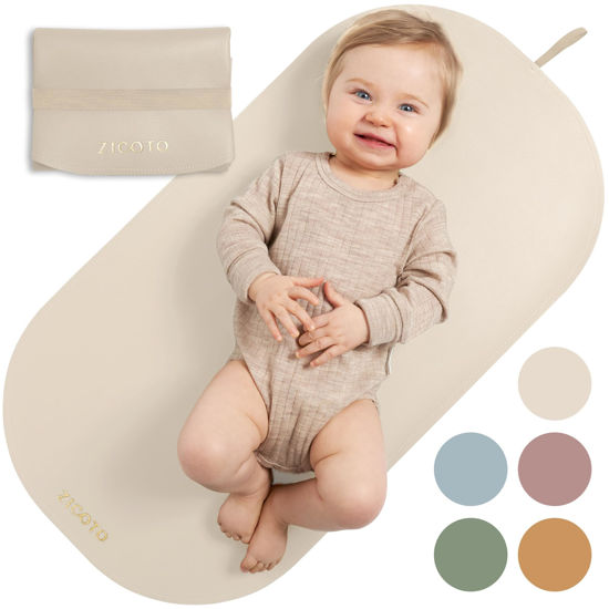 Picture of Beautiful Portable Baby Changing Pad - Wipeable and Easy to Clean Diaper Changing Mat - The Perfect Waterproof Vegan Leather Pad for Traveling