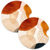 Picture of Nipichsha Car Cup Holder Coasters, Car Coasters for Cup Holders, 2 Pack Anti Slip Insert Coasters, Rubber Car Cup Mat with A Finger Notch, Cute Car Interior Accessories for Women (Simple Abstract Art)