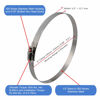 Picture of Roadformer 8" Worm Gear Hose Clamp - SAE 128 Size, Full Stainless Steel with 1/2" Band Working Range 144mm -216mm Duct Clamp Pipe Clamp Worm Drive Hose Clamp (5 Pack, 144mm -216mm)