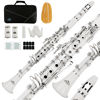 Picture of EASTROCK Clarinet Bb Flat 17 Nickel Keys White Beginner Student Clarinet with 2 Barrels Hard Clarinet Case and Clarinet Cleaning Kit.