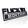Picture of Fuck IT Edition Emblem, Car Exterior Emblems Badge 3D Sticker Decal, Fuck-IT Edition Emblem 3D Fender Badge Decal, 3D Fender Badge Decal Car Truck Replacement, Fit for All Cars (Black White)