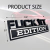 Picture of Fuck IT Edition Emblem, Car Exterior Emblems Badge 3D Sticker Decal, Fuck-IT Edition Emblem 3D Fender Badge Decal, 3D Fender Badge Decal Car Truck Replacement, Fit for All Cars (Black White)