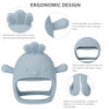 Picture of Socub Silicone Baby Teether Toy for Infants 3+ Months, BPA Free Anti-Drop Silicone Mitten Teething Toy for Soothing Sore Gums, Baby Chew Toys for Sucking Needs, Dusty Blue