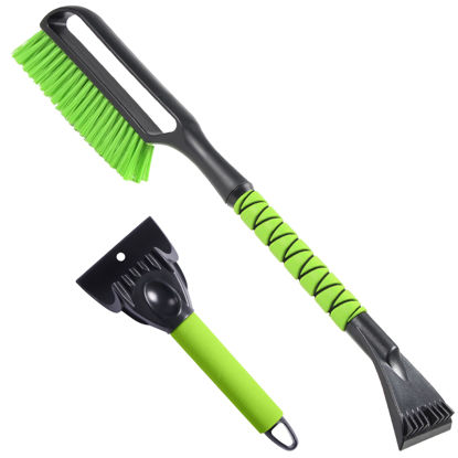 Picture of YEECOPON 27" Snow Brush & Ice Scraper for Car Windshield, Detachable Snow Scrapers with Foam Grip for Cars, Trucks, SUVs