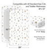Picture of 100% Organic Cotton Fitted Sheets for Standard Crib and Toddler Mattresses/Pads 28” x 52” and up to 6” Thick. Boys and Girls. Fits, Dream On Me, Lullaby, Safety 1st, Newton, and Other Brands.