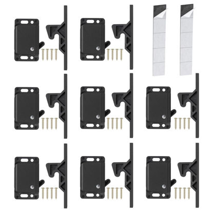 Picture of RV Drawer Latches and Catches, 8 Pack RV Cabinet Door Latches and Catches, 10 LBS Pull Force Latch for RV Camper Motor Trailor Home Office Cabinet Drawer, with Mounting Screws and Double-Sided Tape