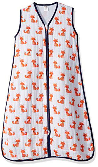 Picture of Hudson Baby Unisex Baby Muslin Cotton Sleeveless Wearable Sleeping Bag, Sack, Blanket Foxes, 12-18 Months