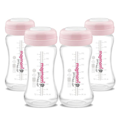 Picture of Wide Neck Breastmilk Collection n Storage Bottle 9oz; Re-markable SureSeal Disc. Compatible with Spectra S2 Spectra S1 Spectra 9 Plus and Compatible with Avent Breastpumps (4 ct 280mL, Bottle Only)