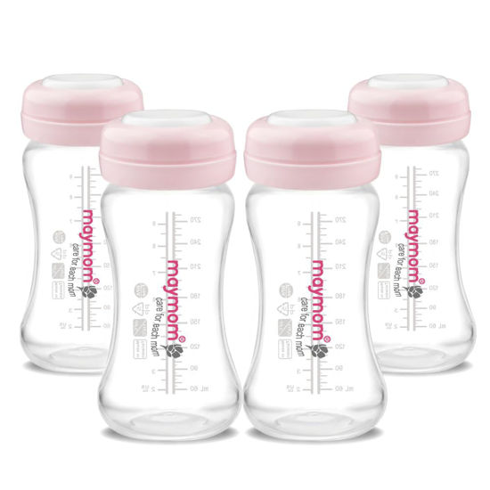 Picture of Wide Neck Breastmilk Collection n Storage Bottle 9oz; Re-markable SureSeal Disc. Compatible with Spectra S2 Spectra S1 Spectra 9 Plus and Compatible with Avent Breastpumps (4 ct 280mL, Bottle Only)