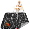 Picture of High Chair Mat Waterproof and Washable Splat Mat, Baby Splat Mat for Under High Chair, Non Slip Mat for Art/Crafts/Playtime, Protable Picnic Table Cloth Mat, 46'' x 42'', Black Star
