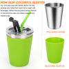 Picture of Kids Cups with Lids and Straws, 12oz Kids Tumblers with Straws and Lids Spill Proof Cups for Kids Stainless Steel Sippy Cups for School, Outdoor, 5 Pack