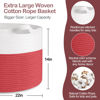 Picture of MEGASKET Large Red Baskets for Storage, 22x14 Wicker Woven Storage Basket, Blanket Organizer, Kids Toy Bin Box, Bathroom Beach Towel Basket, Basket for Gifts Decor, Fireplace Living Room Decoration