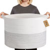 Picture of MEGASKET XXXL Large Cotton Rope Blanket Basket for Living Room, Woven Rope Storage Baskets for Organizing, Nursery Kids Toy Baskets Storage Bin Organizer, Baby Laundry Basket Hamper, Decor Basket, 88L